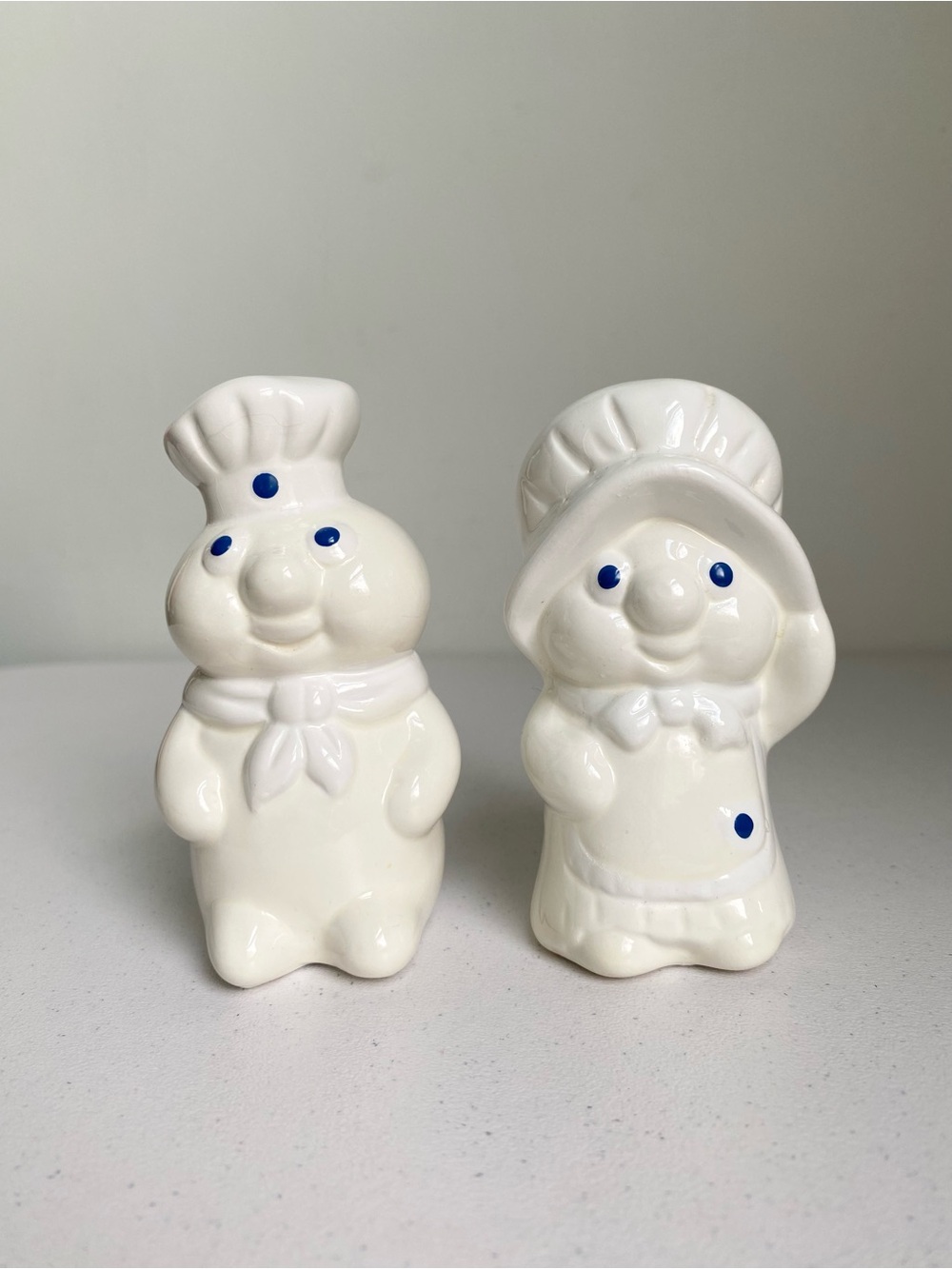 1988 Pillsbury Doughboy Ceramic Salt and Pepper Shakers